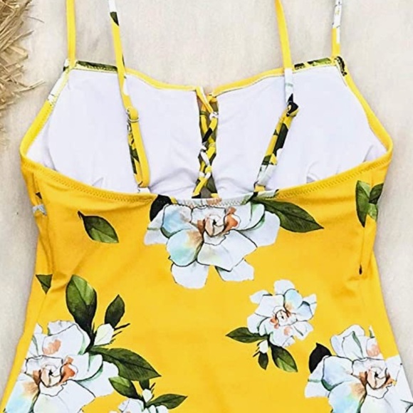 Yellow Floral Swimsuit - Picture 5 of 6